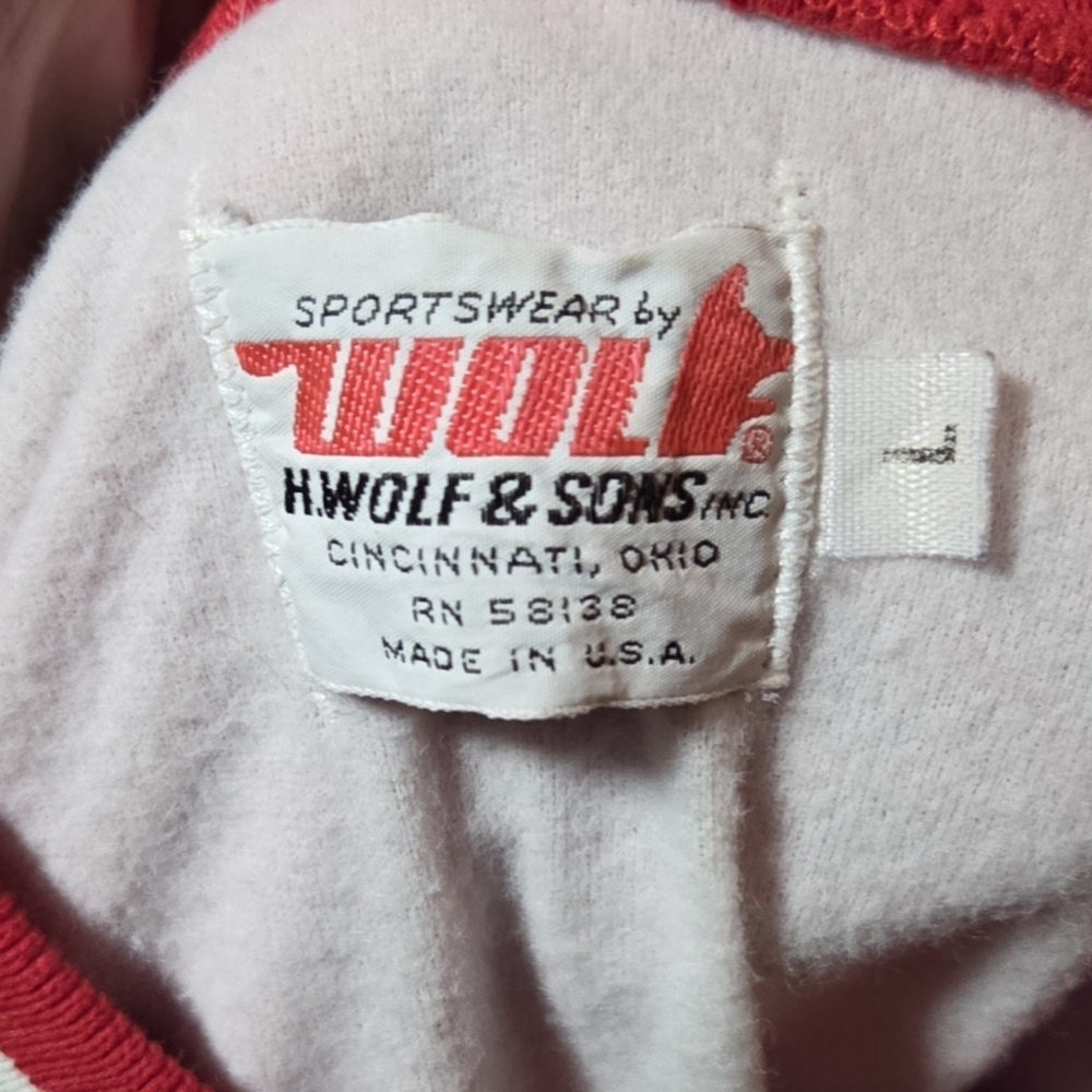 Vintage H. Wolf & Sons Ohio State Buckeyes Red Pullover Jacket USA Size Large - Picture 5 of 6